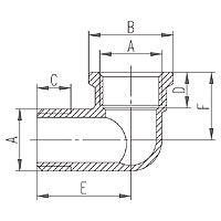 FERRO kolanko wz mosiężne 5/4 cala