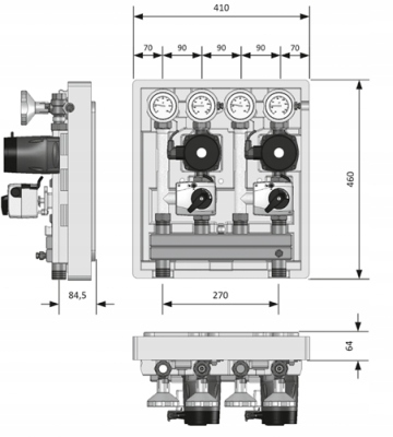 MEIFLOW Grupa pompowa dla 2 obiegów UK/MK WILO