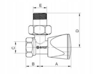 ARCO TEIDE PLUS zawór grzejnikowy kątowy 1/2 chromowany 503205