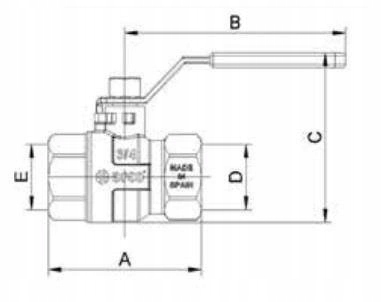 ARCO MINO zawór kulowy gazowy 1/2 cala DN15 z dźwignią P0102