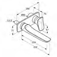 KLUDI AMBIENTA bateria umywalkowa podtynkowa 226 mm