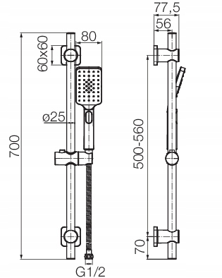 VALVEX LOFT BLACK Zestaw natryskowy CZARNY MAT