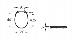 ROCA NEXO Deska WC slim wolnoopadająca duroplast łatwowypinalna A801C4200U