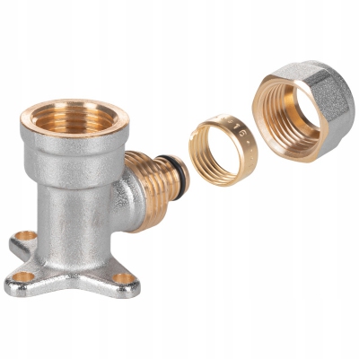 COMAP kolano zaciskowe pex skręcane z uszkami 16x1/2 GW