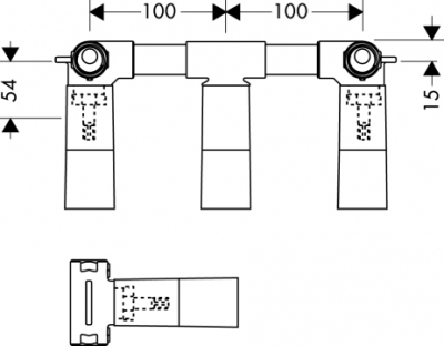 HANSGROHE Zestaw podtynkowy do baterii 3-otworowej umywalkowej