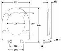 KOŁO DESKA SEDESOWA NOVA PRO TWARDA, WOLNOOPADAJĄCA