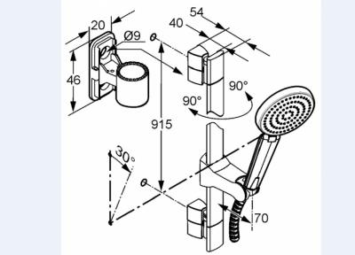 KLUDI A-QA ZESTAW NATRYSKOWY 1S