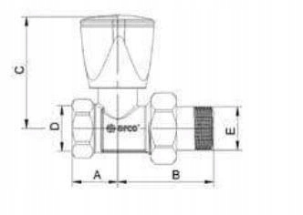 ARCO TEIDE PLUS zawór grzejnikowy prosty 1/2 chromowany 503265