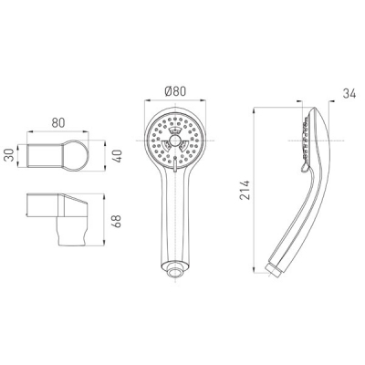 FERRO Bateria wannowa ścienna Algeo Square  +  zestaw natryskowy SOLE