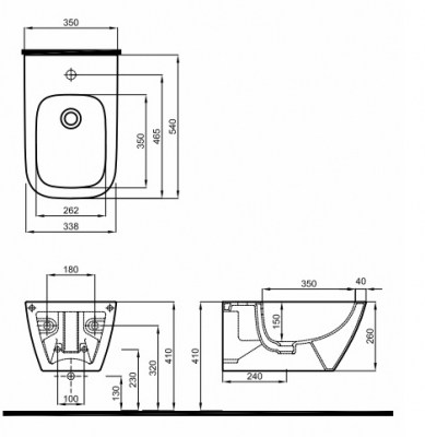 KOŁO Bidet wiszący MODO z otworem