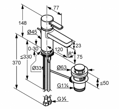 KLUDI ZENTA JEDNOUCHWYTOWA BATERIA UMYWALKOWA DN 10