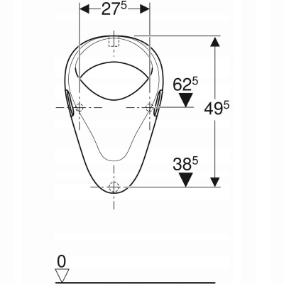 Geberit Pisuar Geberit Felix, dopływ u góry, odpływ do tyłu lub w dół