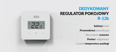 TECH STEROWNIKI R-12b dedykowany regulator pokojowy CZARNY