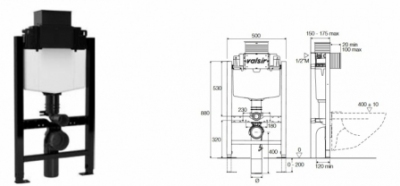 VALSIR WINNER-S stelaż wc H-88 do lekkiej zabudowy