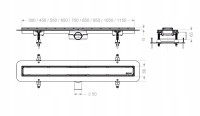 KESSEL LINEARIS COMPACT odwodnienie odpływ liniowy 550 mm + sitko i syfon