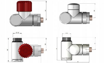 VARIO zawór grzejnikowy INTEGRA ALL CZARNY MAT LEWY