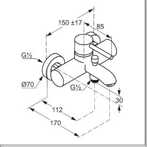 KLUDI BOZZ bateria wannowa ścienna DN15