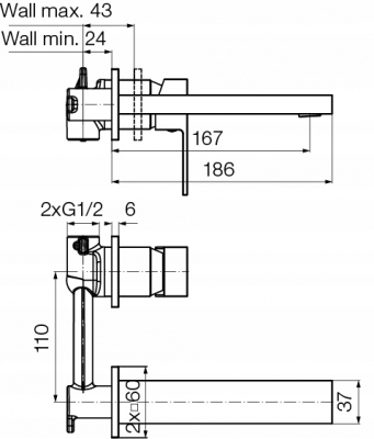 VALVEX ARS CHROM Bateria umywalkowa podtynkowa