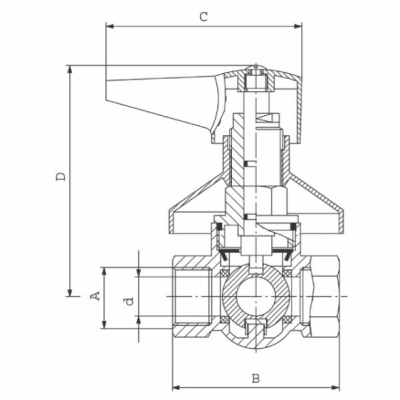 FERRO Zawór kulowy wodny podtynkowy 1/2 cala, z dźwignią i rozetą