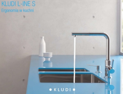 KLUDI L-INE S bateria kuchenna obrotowa, wyciągana wylewka CHROM