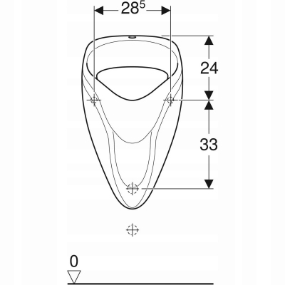Geberit Pisuar Geberit Alex, dopływ u góry, odpływ do tyłu