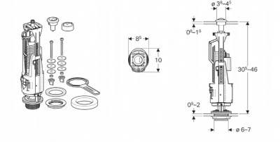 GEBERIT zawór spustowy uniwersalny do spłuczki