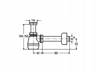 VIEGA półsyfon umywalkowy butelkowy NISKI dn32