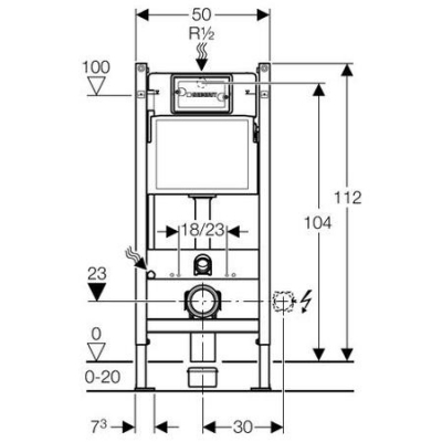 GEBERIT Duofix BASIC UP100 stelaż do wc + wspornik KOMPLET