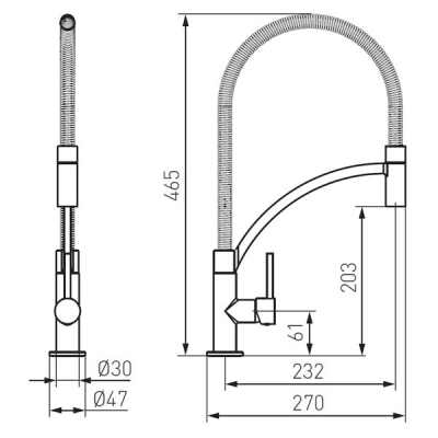 FERRO MAESTRO Bateria zlewozmywakowa z wyciąganym natryskiem