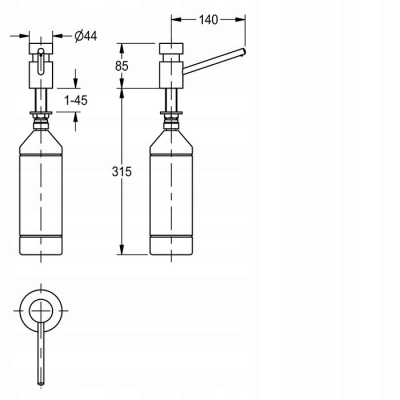 FRANKE KWC Dozownik mydła do montażu na umywalce SD80