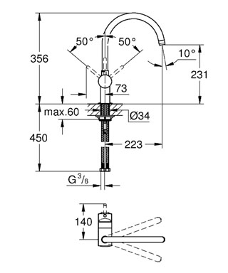 GROHE MINTA bateria kuchenna zlewozmywakowa stojąca CZARNA BLACK