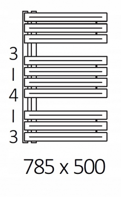 TERMA Grzejnik WARP S LIPTONN 785x500 BIAŁY