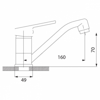 FERRO Bateria umywalkowa stojąca z obrotową wylewką SMILE