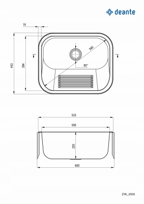 DEANTE zlew komora gospodarcza stal nierdzewna