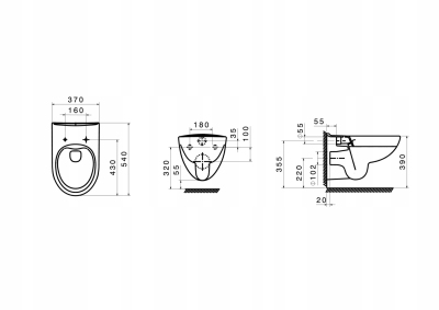 ROCA VICTORIA Miska WC podwieszana Rimless z deską SLIM wolnoopadającą